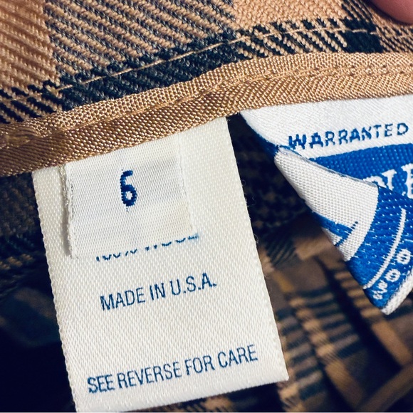 Pendleton Tan and Black Plaid Pleated Midi Skirt - Picture 7 of 7